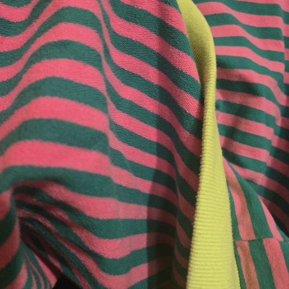 Pink & Green Striped Color Block Sweater Size Medium - Picture 10 of 16